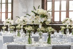 The setting tables for a wedding at The Bvlgari Hotel Shanghai